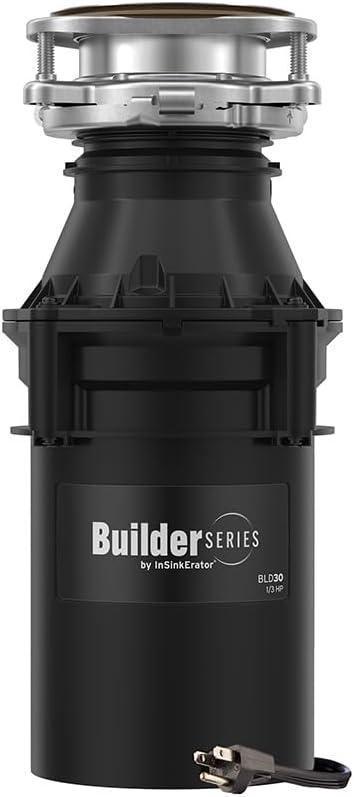 InSinkErator Builder Series BLD30 W/C Kitchen Garbage Disposal with Power Cord, 1/3 HP Motor Continuous Feed, Black