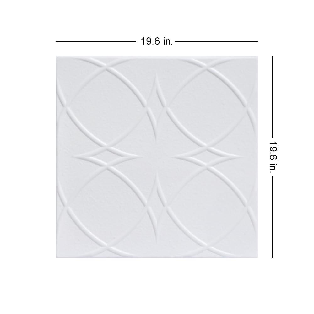Circles and Stars 1.6 ft. x 1.6 ft. Polystyrene Glue-up Ceiling Tile (Set of 48)