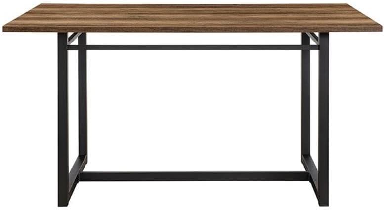 Pemberly Row 60" Contemporary Wood and Metal Dining Table - Rustic Oak / Black