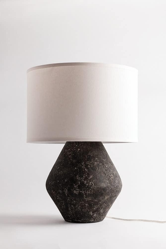 Graystone Ceramic Table Lamp with Off-White Linen Shade