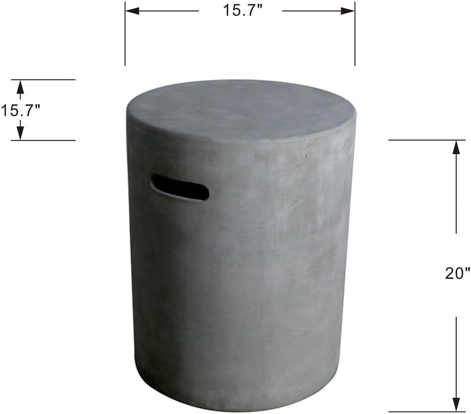 Light Gray Concrete Propane Tank Cover and Side Table