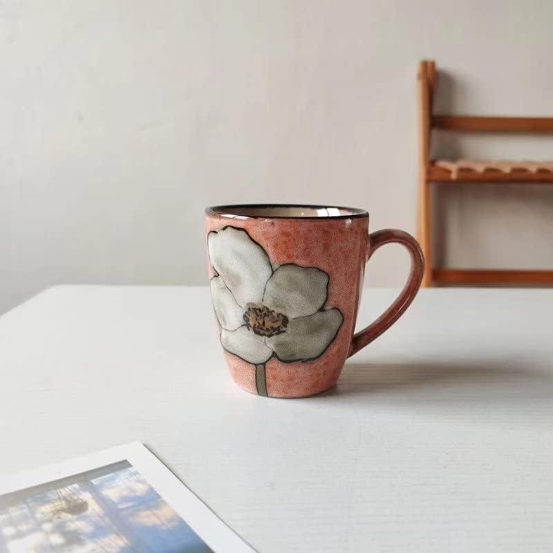 Floral Kiln Glazed Ceramic Mugs Set of 4