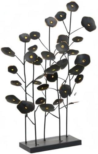 14" x 21" Black Metal Leaf Sculpture, by DecMode