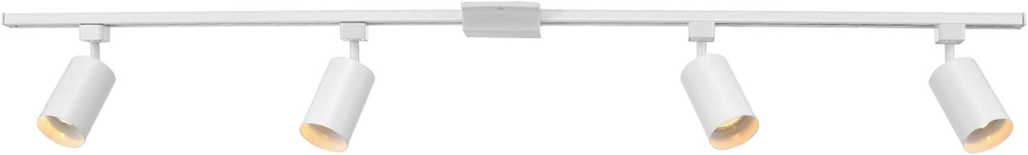 Matte White 56" Magnetic Track Lighting Kit with 4 Cylindrical Shades