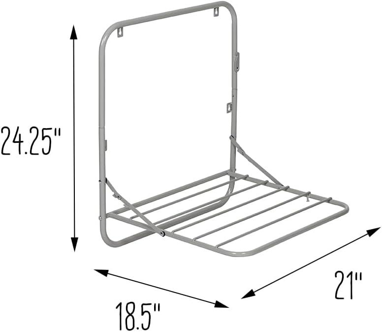 Honey-Can-Do Folding Steel Over-the-Door Mount or Wall Mount Clothes Drying Rack, Grey