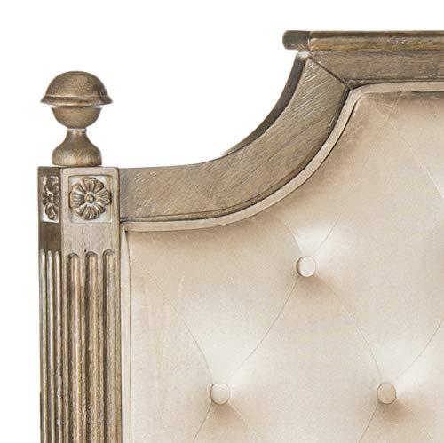 SAFAVIEH Rustic Wood Tufted Upholstered Headboard, Queen, Beige Velvet