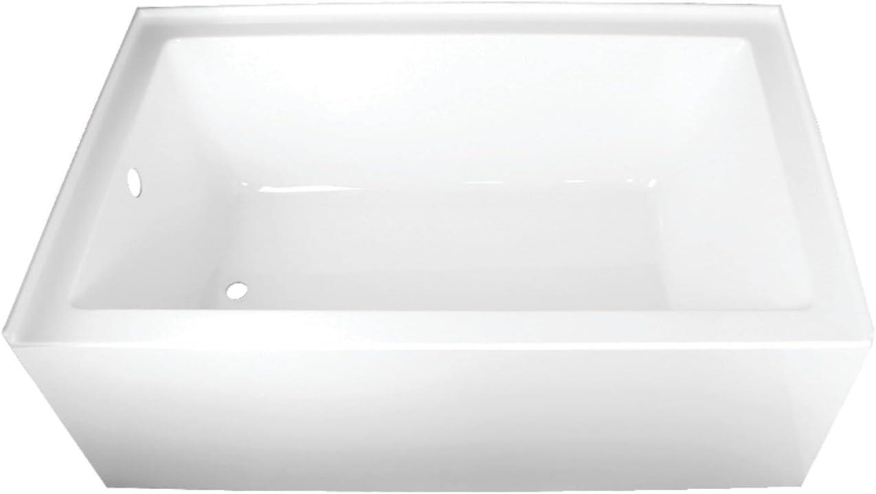 Kingston Brass Aqua Eden 60-Inch Acrylic Rectangular 3-Wall Alcove Tub