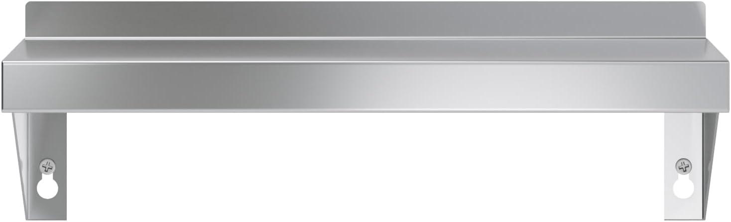 16" Stainless Steel Wall Shelf with Rounded Edge