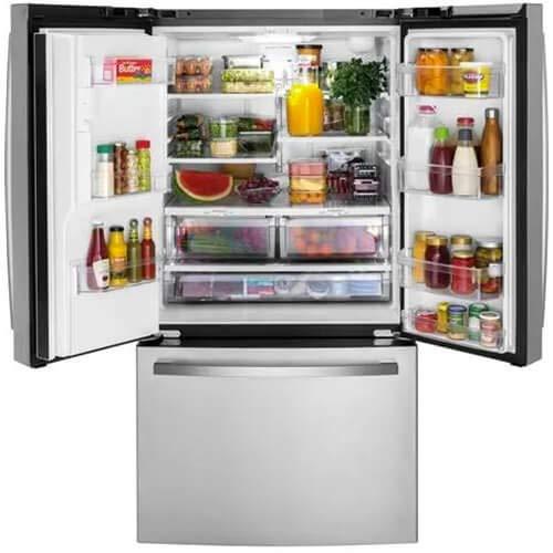 GE Appliances 25.5 Cubic Feet Energy Star Smudge-Resistant French Door Refrigerator with Water and Ice Dispenser