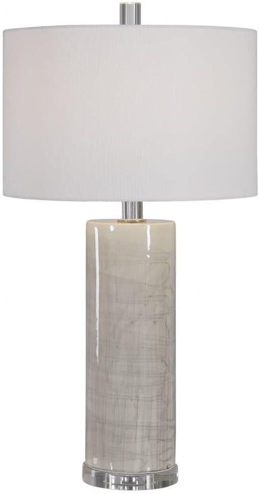 Uttermost Zesiro 32" Beige Glaze Cylindrical Ceramic Table Lamp