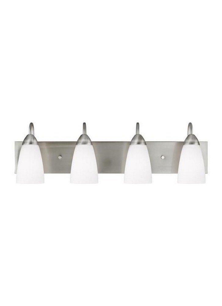 Generation Lighting Seville 28.375-in 4 -Light Brushed Nickel Traditional Vanity light