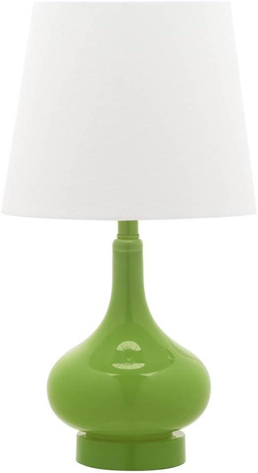 Amy Green Glass Gourd Mini Table Lamp with Cotton Shade