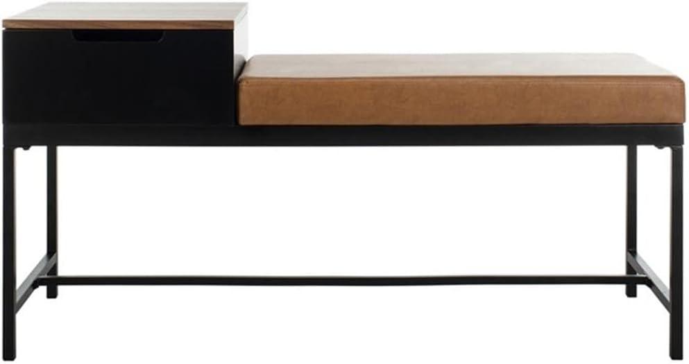Maruka Bench with Storage - Brown/Brown - Safavieh