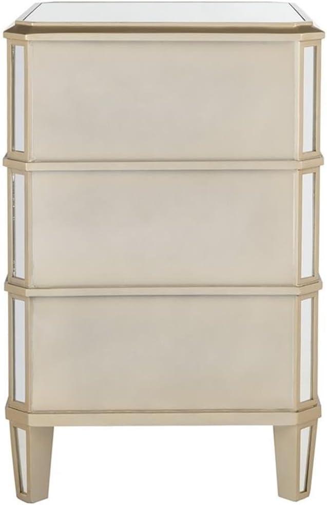 Giana 3 Drawer Mirrored Nightstand - Mirror - Safavieh.