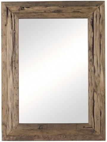 Rustic Brown Reclaimed Wood Rectangular Wall Mirror