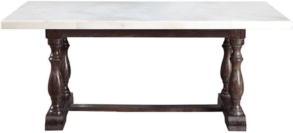 Concert Marble Top Solid Wood Base Dining Table