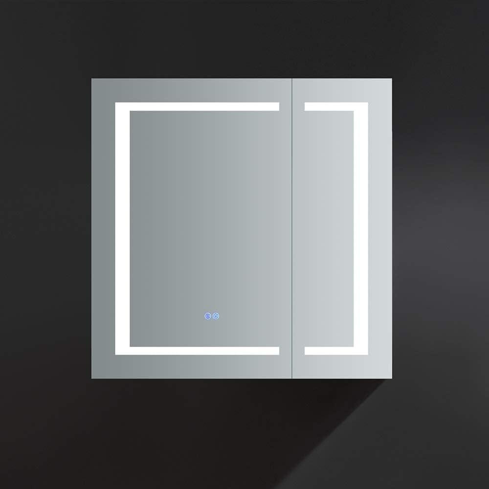 Fresca Spazio 30x30" LED Lighting Aluminum Bathroom Medicine Cabinet in Mirrored