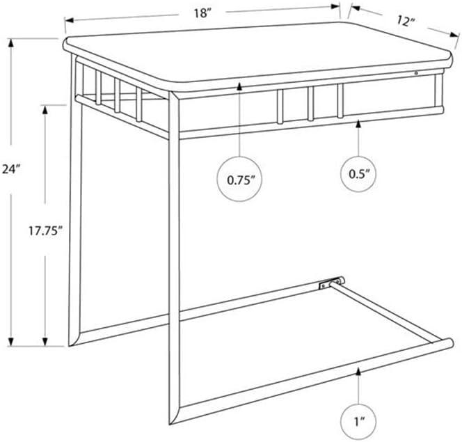 Grey Marble - Charcoal Metal Snack Table