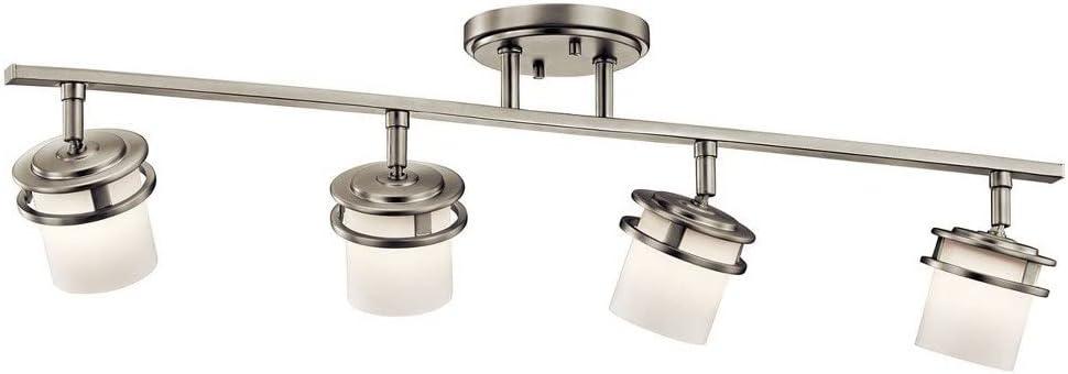 Hendrik 30" 4 Light Rail Light with Satin Etched Cased Opal Brushed Nickel