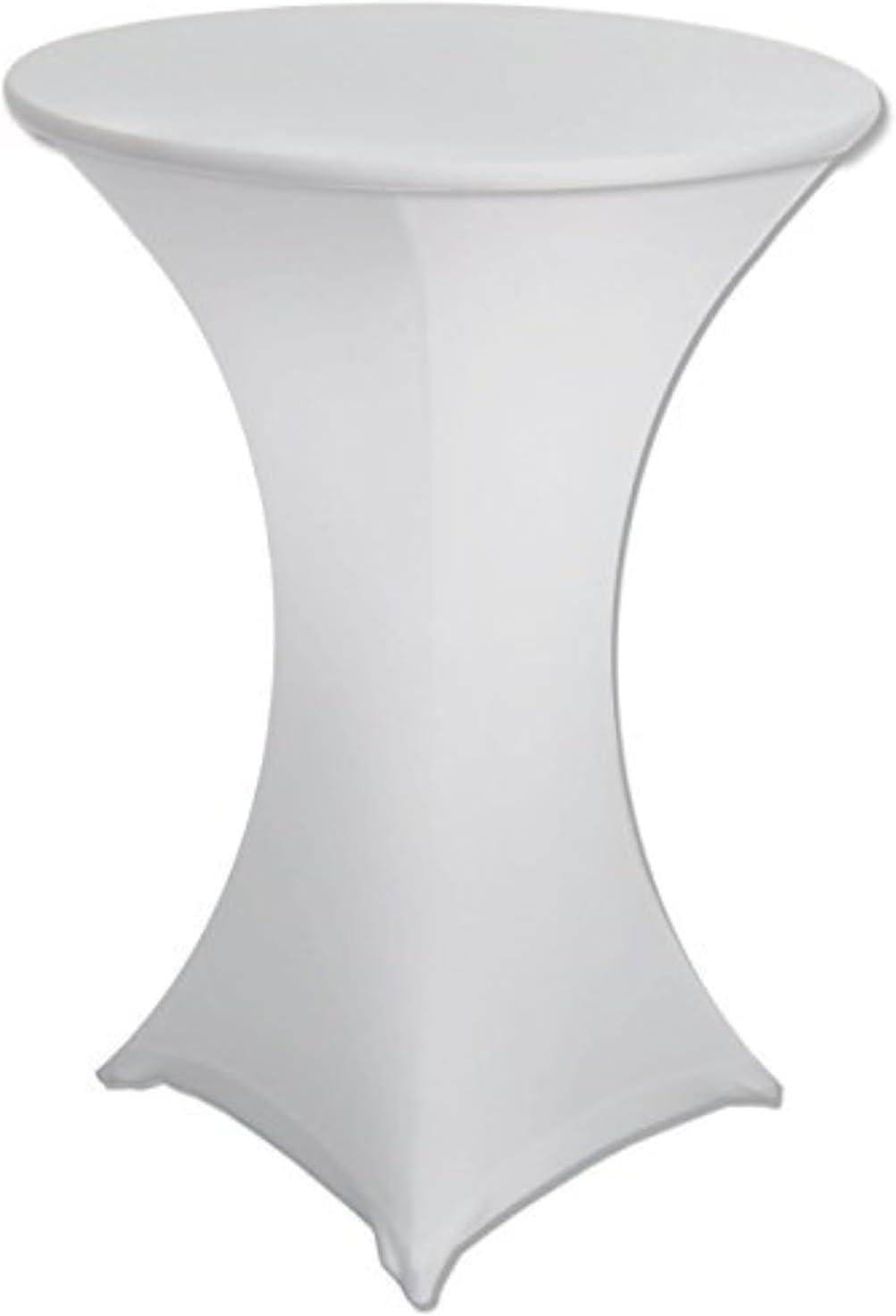 30 x 42 White Stretch Spandex Highboy Cocktail Cover -by Banquet Tables Pro