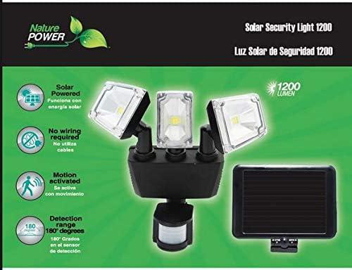 3 - Head LED Solar Powered Dusk to Dawn Outdoor Security Flood Light with Motion Sensor