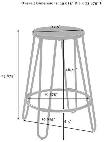 Crosley Furniture Ava Hairpin 24" Counter Stool, Set of 2, Black