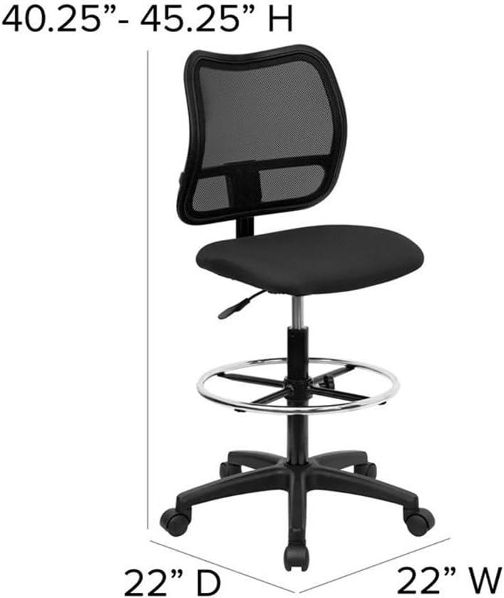 Flash Furniture Elaine Mid-Back Black Mesh Drafting Chair