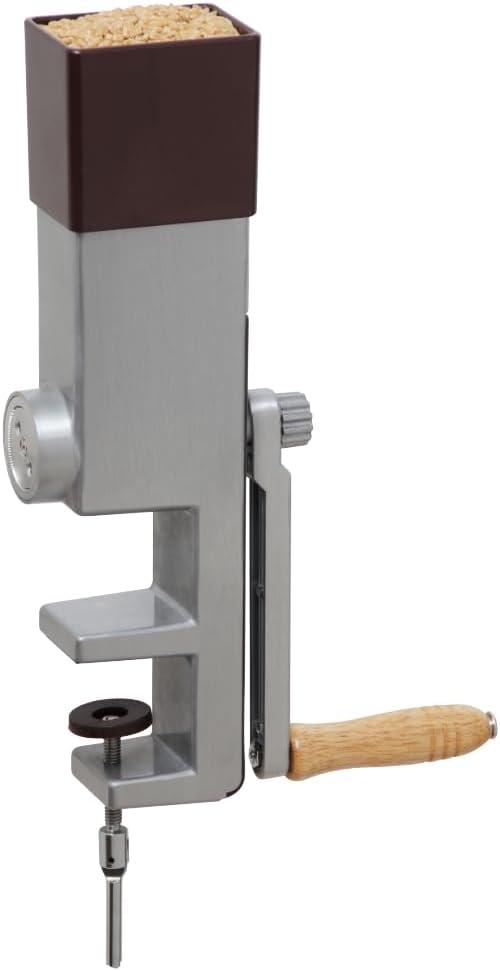 Grain Mill Wheat Flour Grinder, Stainless Steel Metal Burrs (Hand Crank Grain Mill)