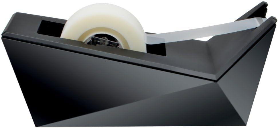 Black Facet Design One-Handed Desktop Tape Dispenser