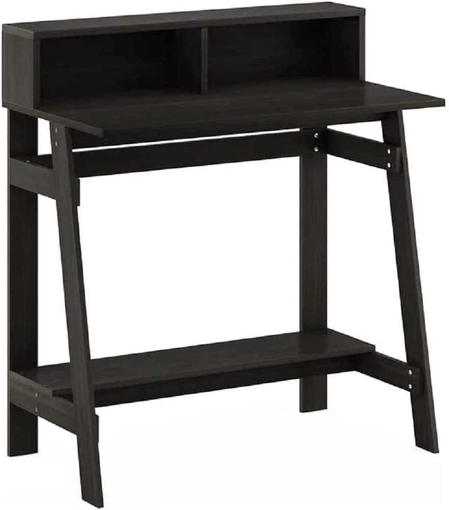 Espresso A-Frame Computer Desk with Hutch and Drawer