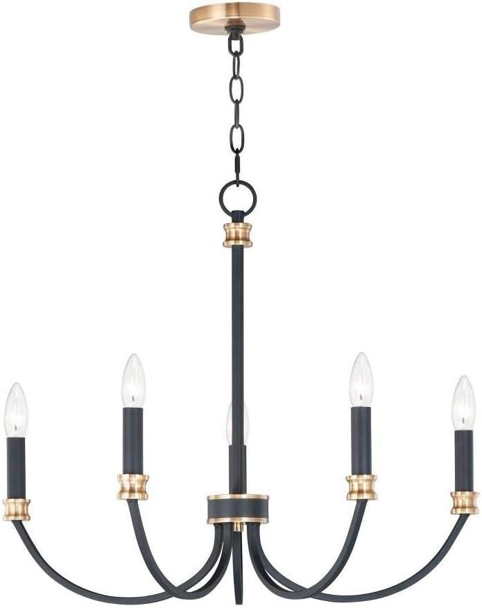 Maxim Lighting Charlton 5 - Light Chandelier in  Black/Antique Brass