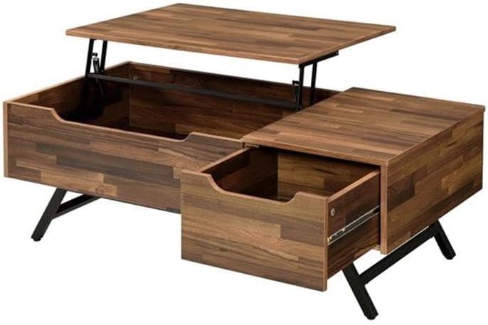 Throm Coffee Table with Lift Top Walnut - Acme Furniture: Metal Frame, Paper Veneer Top, Spot Clean