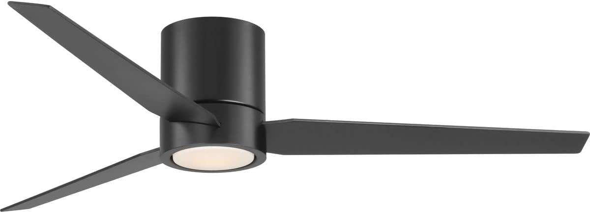 Braden 56" Integrated LED Indoor Satin White Mid-Century Modern Ceiling Fan with Light Kit and White Opal Shade and Remote Control
