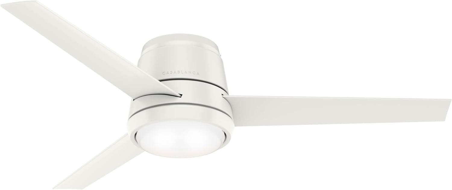 Fresh White 54" Low Profile LED Ceiling Fan with Remote