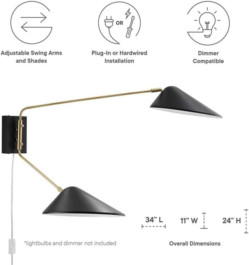 Modway Journey 2-Light Swing Arm Wall Sconce