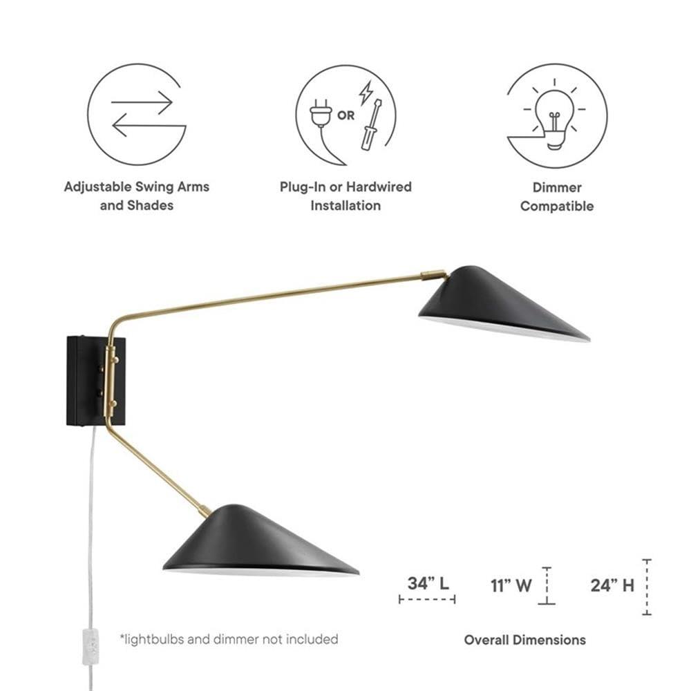 Modway Journey 2-Light Swing Arm Wall Sconce