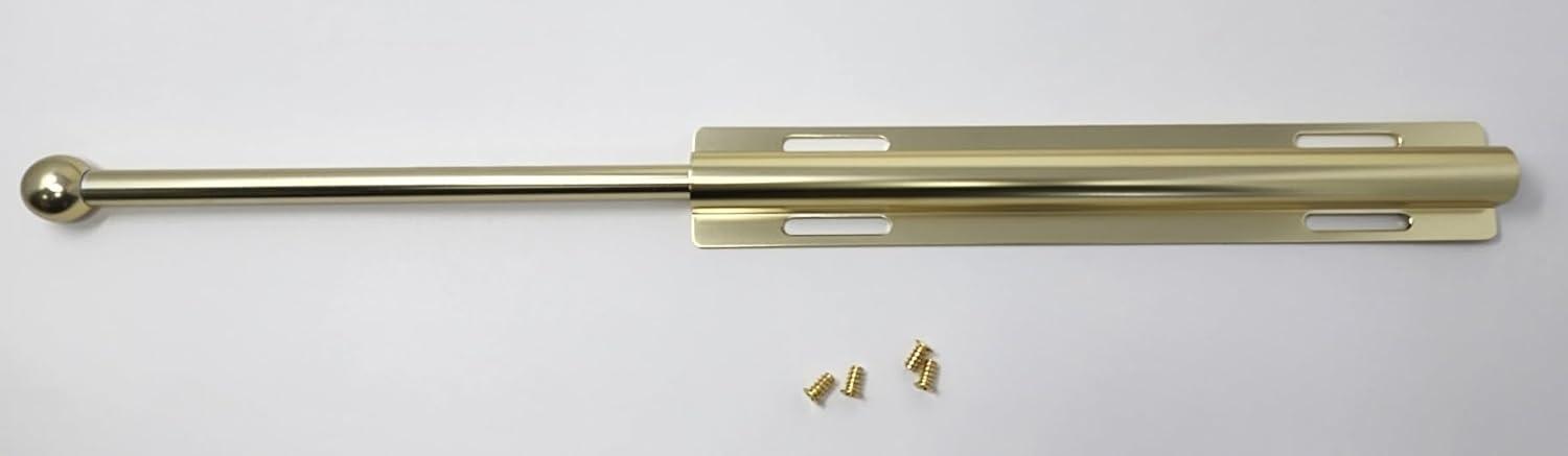 12-Inch Long Expendable and Reversible Pullout Closet Wardrobe Valet Rod with Installation screws (Polished Brass)