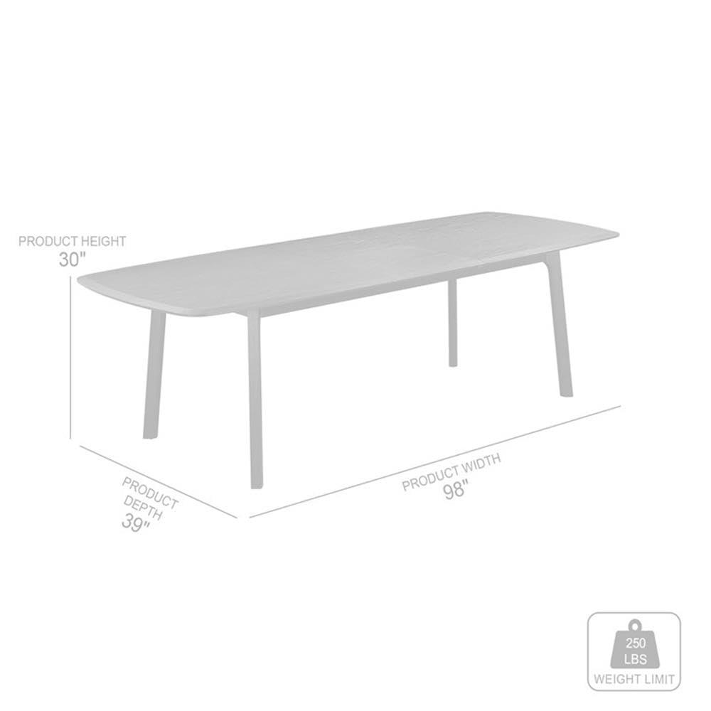 Holland Extendable Rectangle 98" Dining Table in Black Brushed Oak