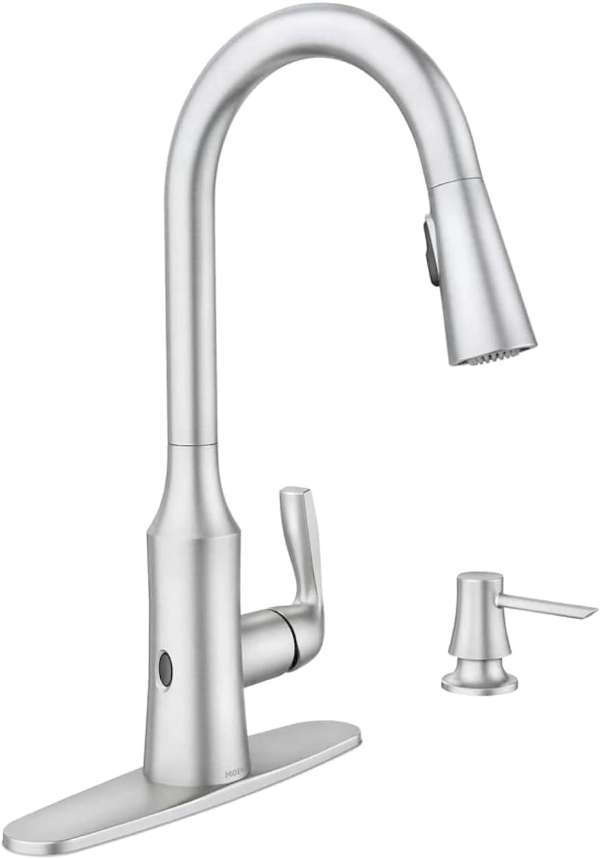 Stainless Steel Touchless Pulldown Kitchen Faucet with Soap Dispenser