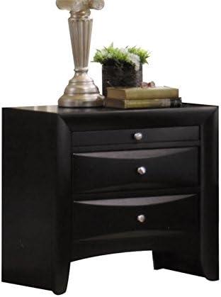 Contemporary 2 Drawer Wood Nightstand By Ireland  Black - Saltoro Sherpi