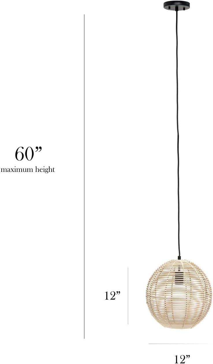 Natural Globe Pendant Ceiling Light Beige - Elegant Designs