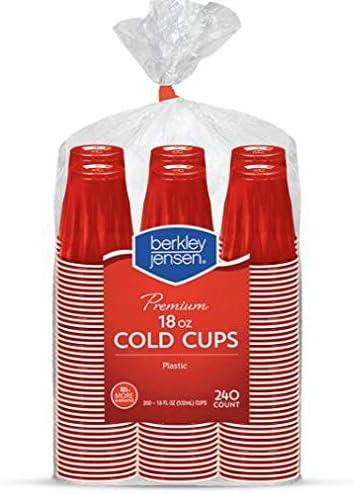 Berkley Jensen 18-Oz. Plastic Cups, 240 Ct. - Red - Birthday Pool Camping Party