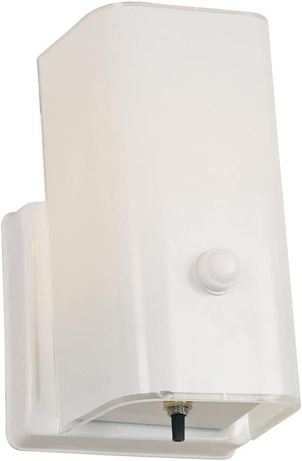 Minimalist White Glass 1-Light Wall Sconce, Dimmable and Direct Wired