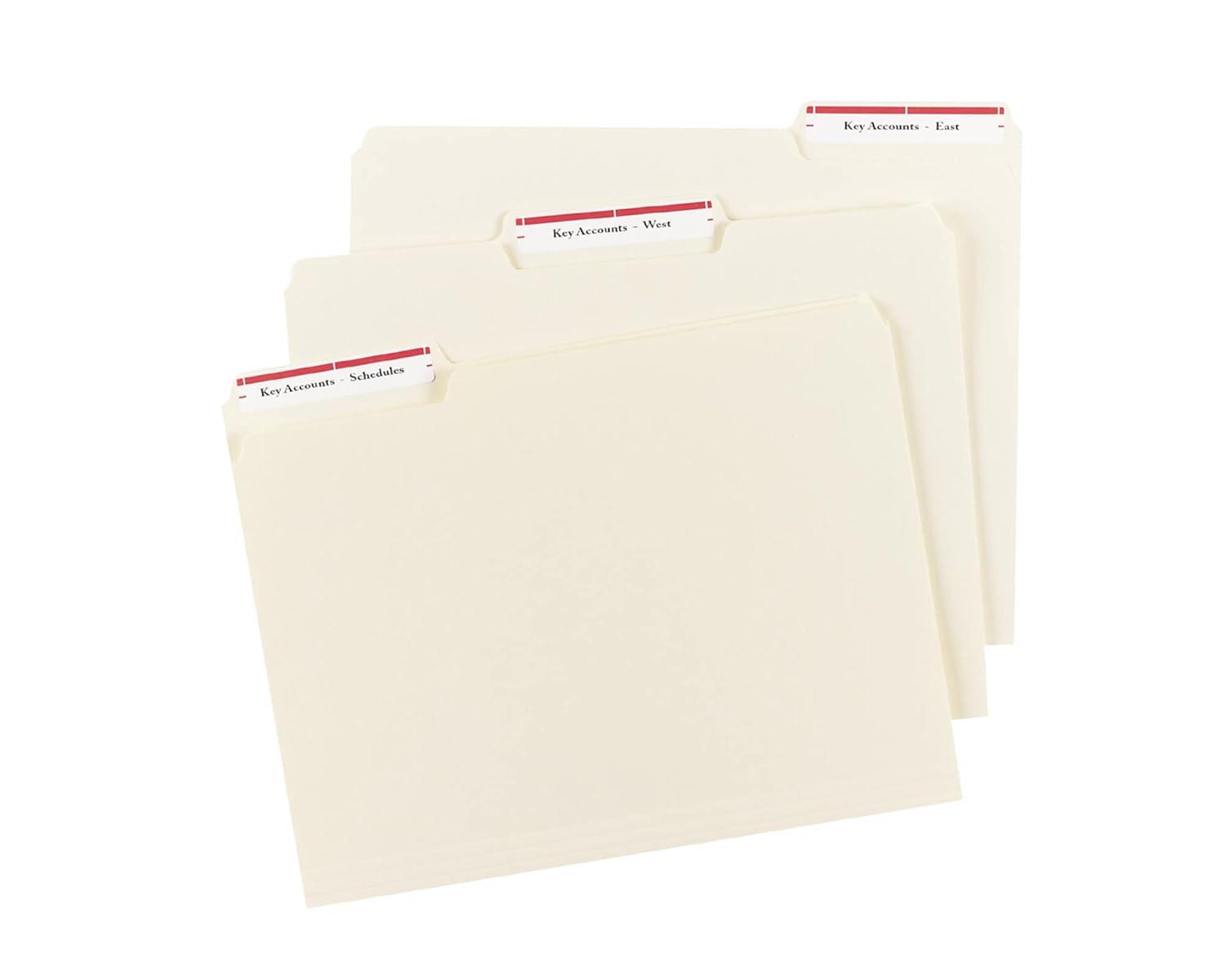 Avery File Folder Labels, 2/3" x 3-7/16", White/Red (5066)
