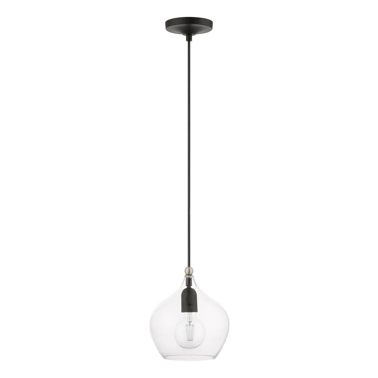 Livex Lighting Aldrich 1 - Light Pendant in  Black/Brushed Nickel