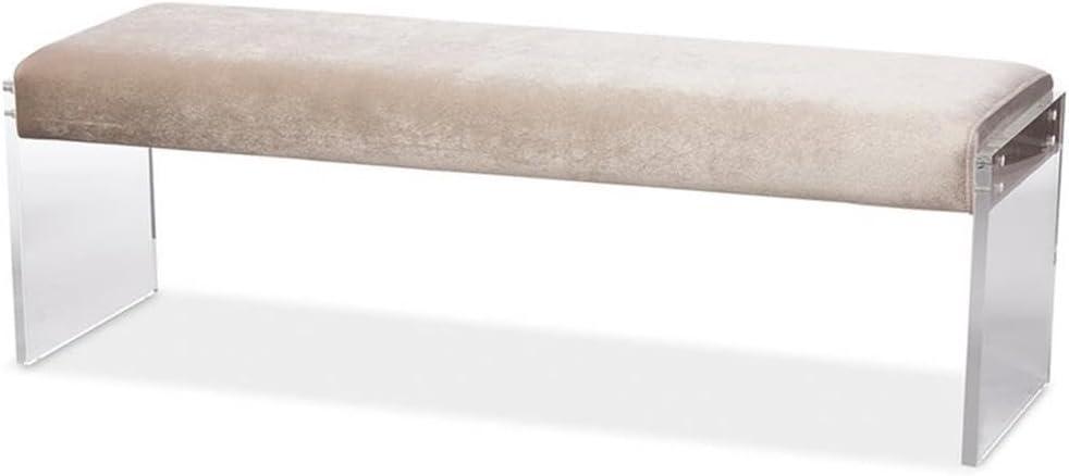 Polyester Blend Upholstered Bench