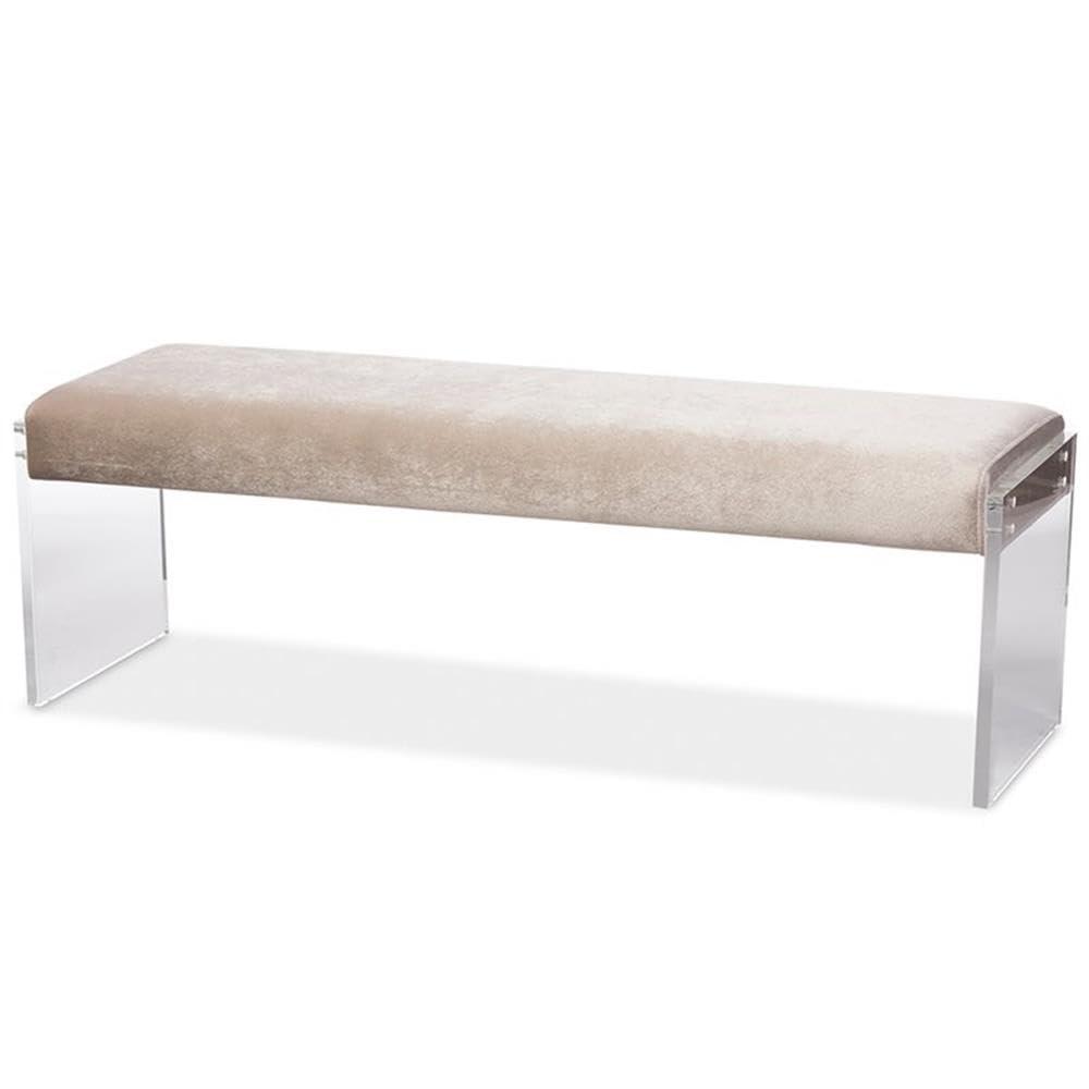 Polyester Blend Upholstered Bench