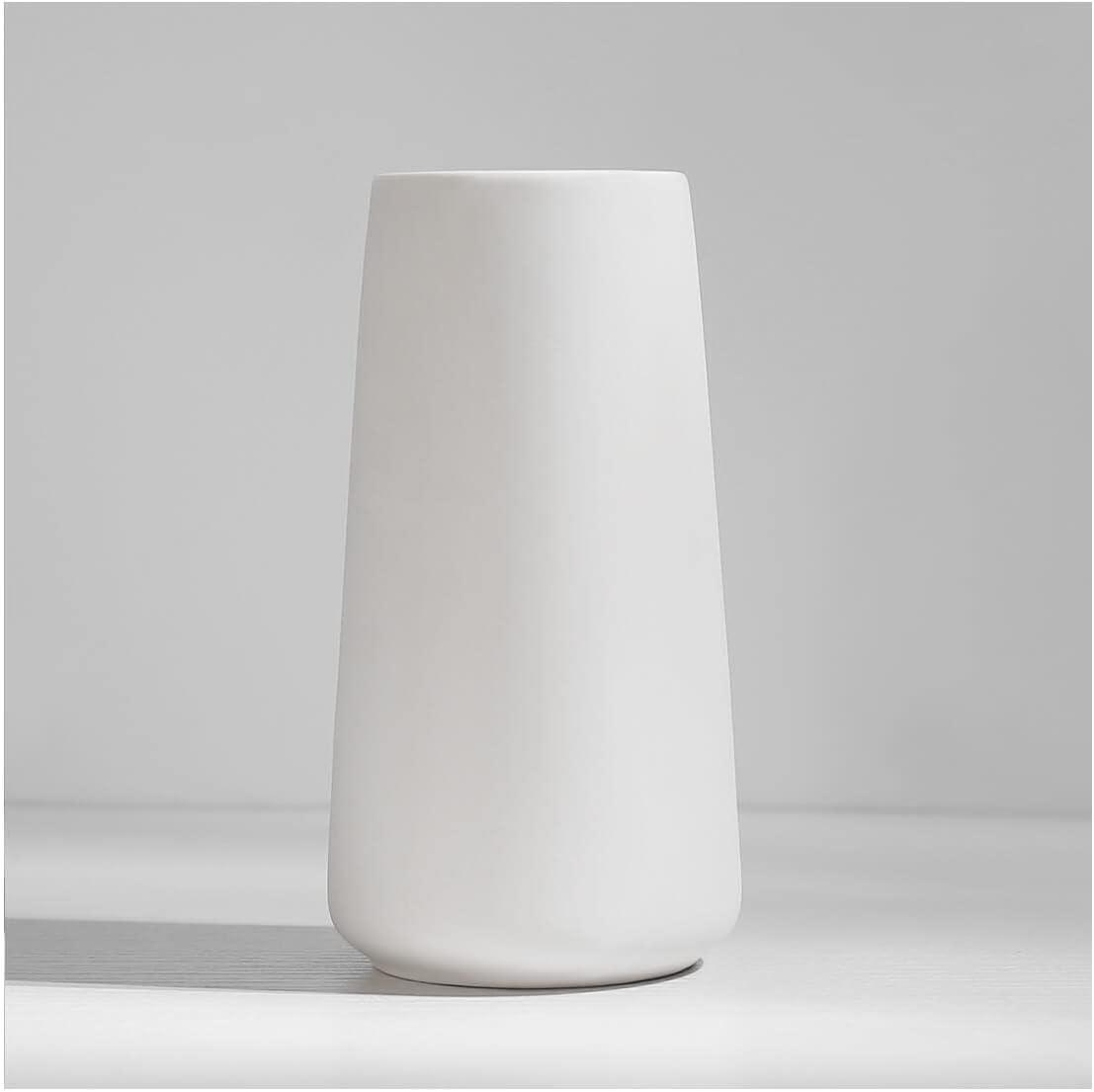 White Ceramic Geometric Decorative Table Vase