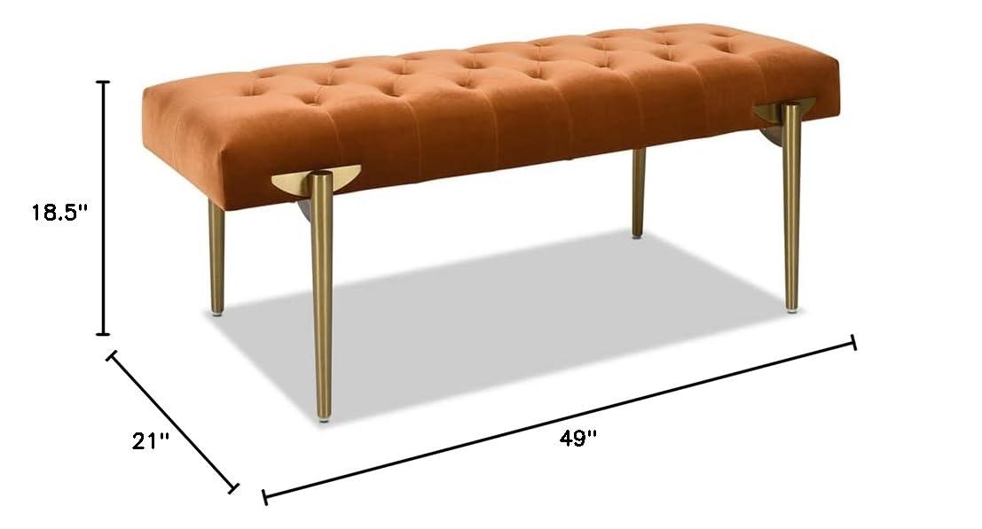 Velvet Upholstered Bench