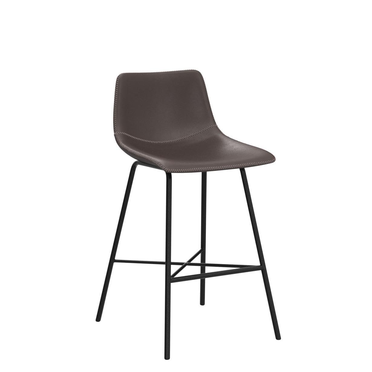 5Rcom 600 lbs Counter Height Bar Stools Set of 3, 24 Inch Faux Leather Barstools with Back, Bar Chairs with Metal Legs for Kitchen Island, Dining Room, Party Room & Restaurant, (Brown)